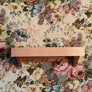 Handmade Small Wall Mount Shelf w/ Hooks